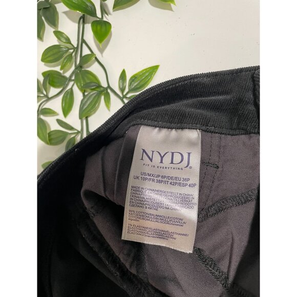 NYDJ Womens Marilyn Straight Corduroy Pants 6P Black Lift Tuck Technology - Picture 10 of 14